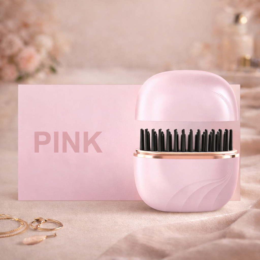 Electric Heating Hair Straightener Brush Portable